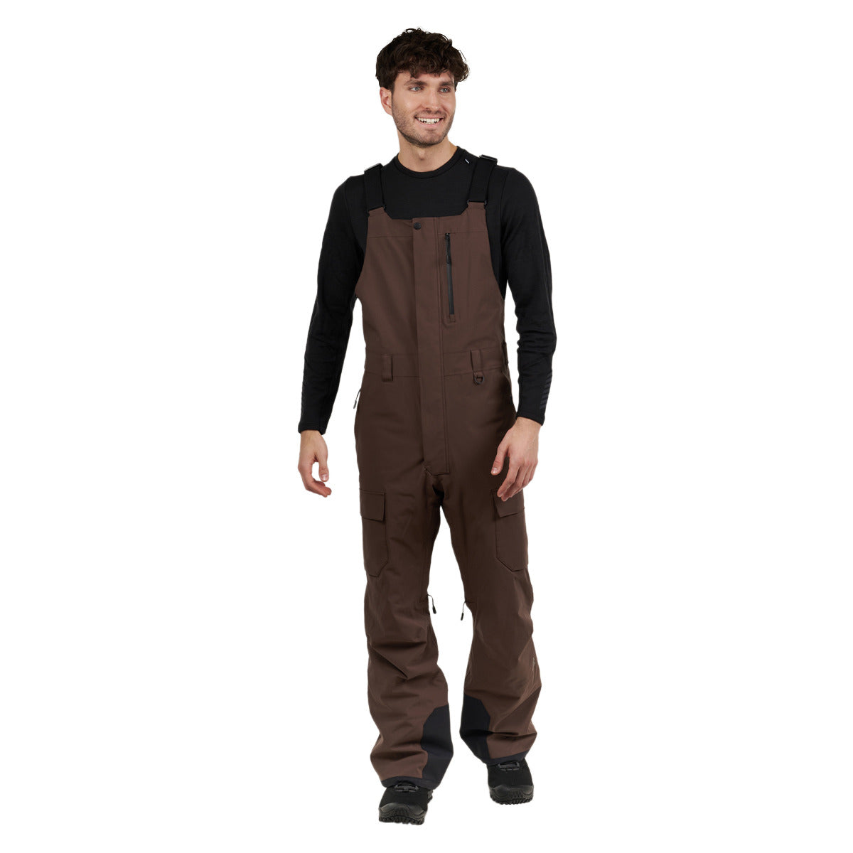 Ripzone Men's Daybreak II Winter Sports Insulated Pants with Bib - BRACKEN/BLACK, front view