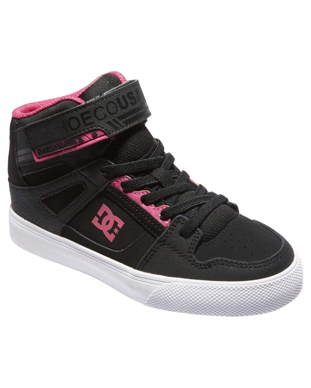 DC Girls' Youth Pure High-Top EV Shoes - Black/Pink/Black