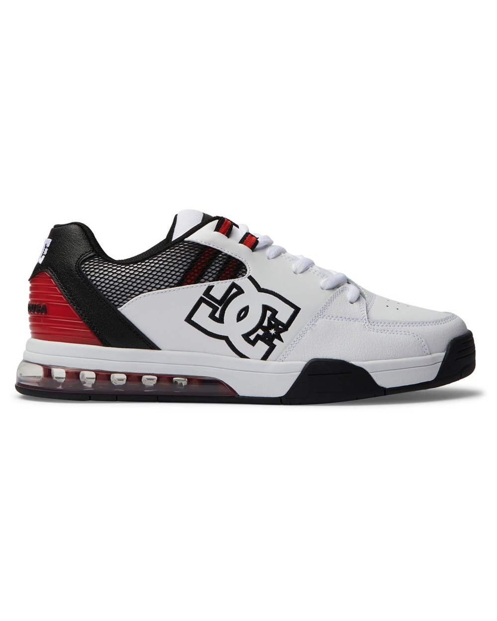 DC Men's Versatile Shoes - White/Black/Red