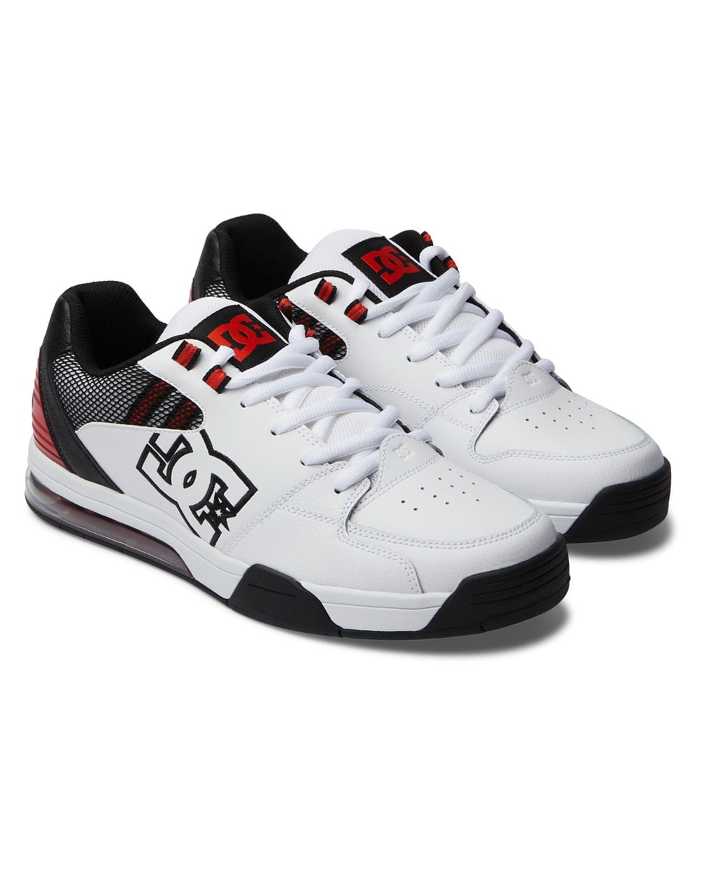 DC Men's Versatile Shoes - White/Black/Red