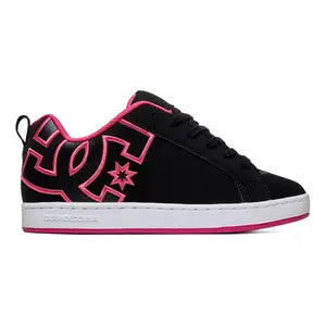DC Women's Court Graffik Shoes - Black/Pink Stencil