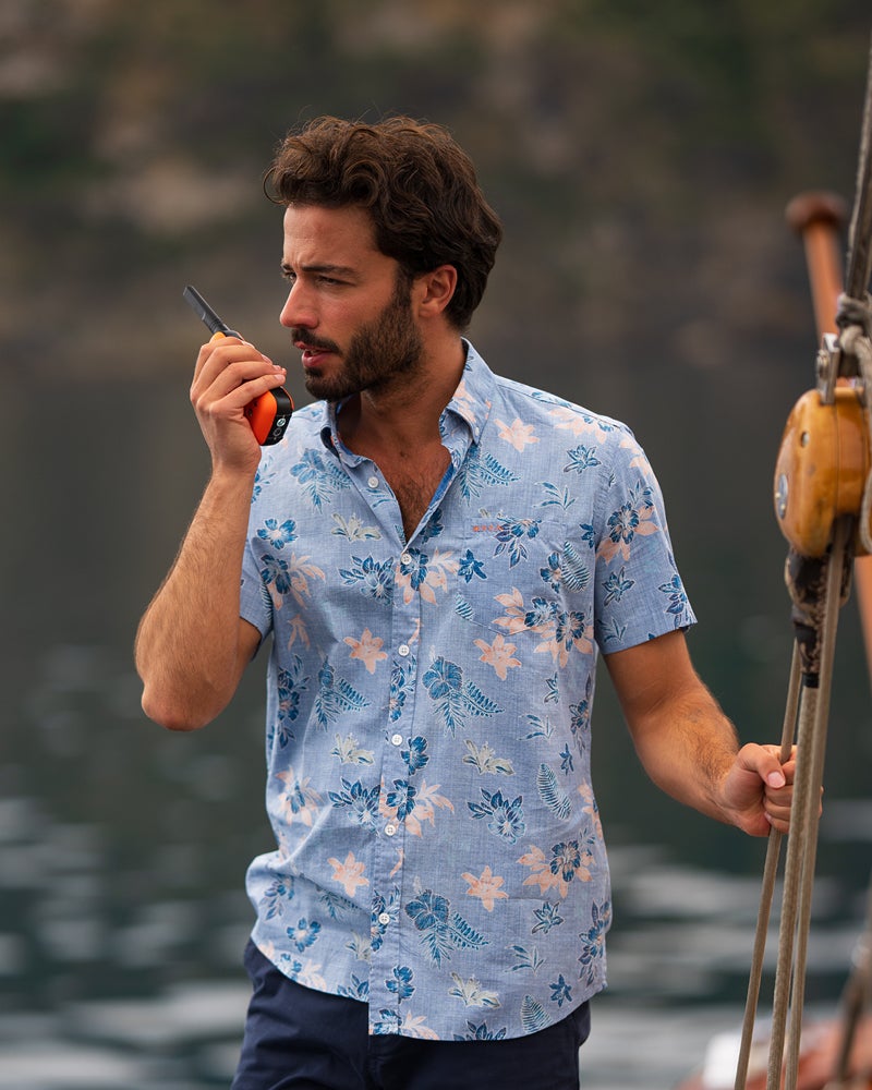 NZA 26CN543S Navy Sky short sleeve shirt - lifestyle