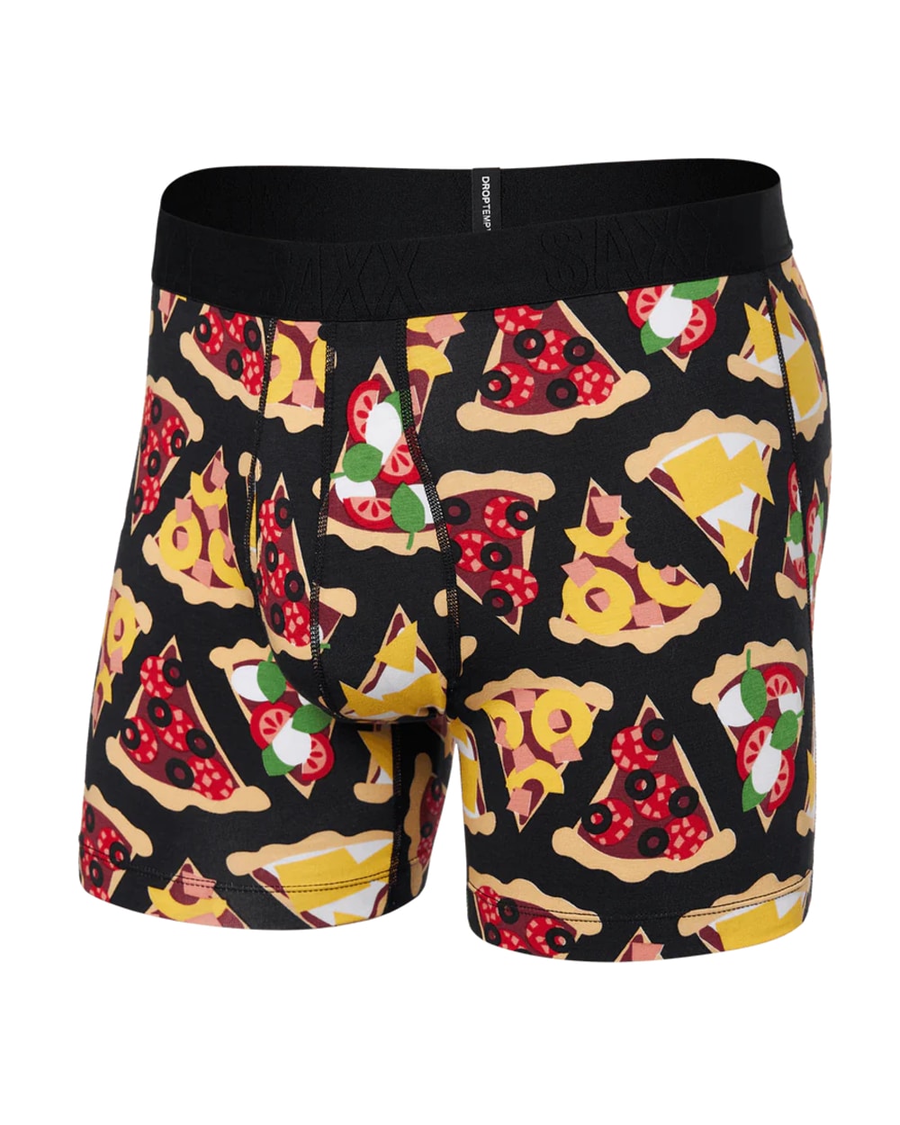 Saxx DropTemp Cooling Boxer Brief - Any Way U Slice It-Black