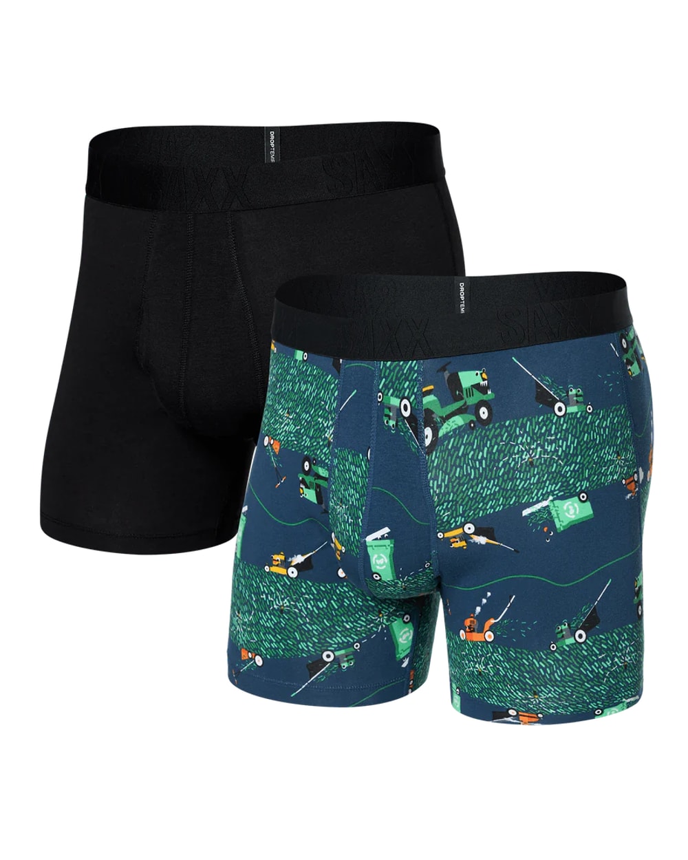Saxx DropTemp® Cooling Cotton (2 Pack) Boxer Brief - Buzzcut/Black