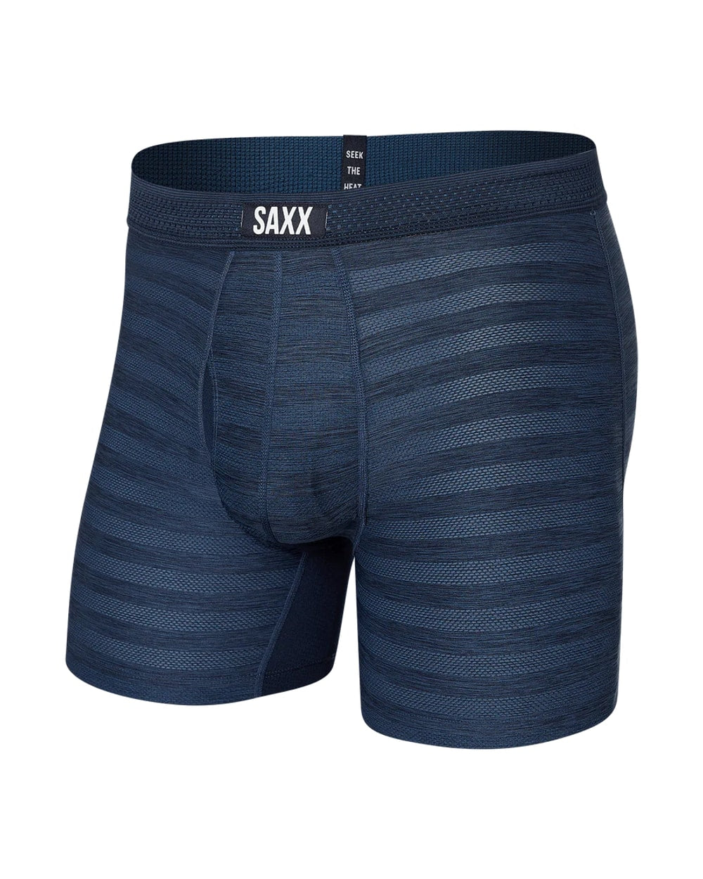 Saxx DropTemp Cooling Mesh Boxer Brief - Dark Denim Heather