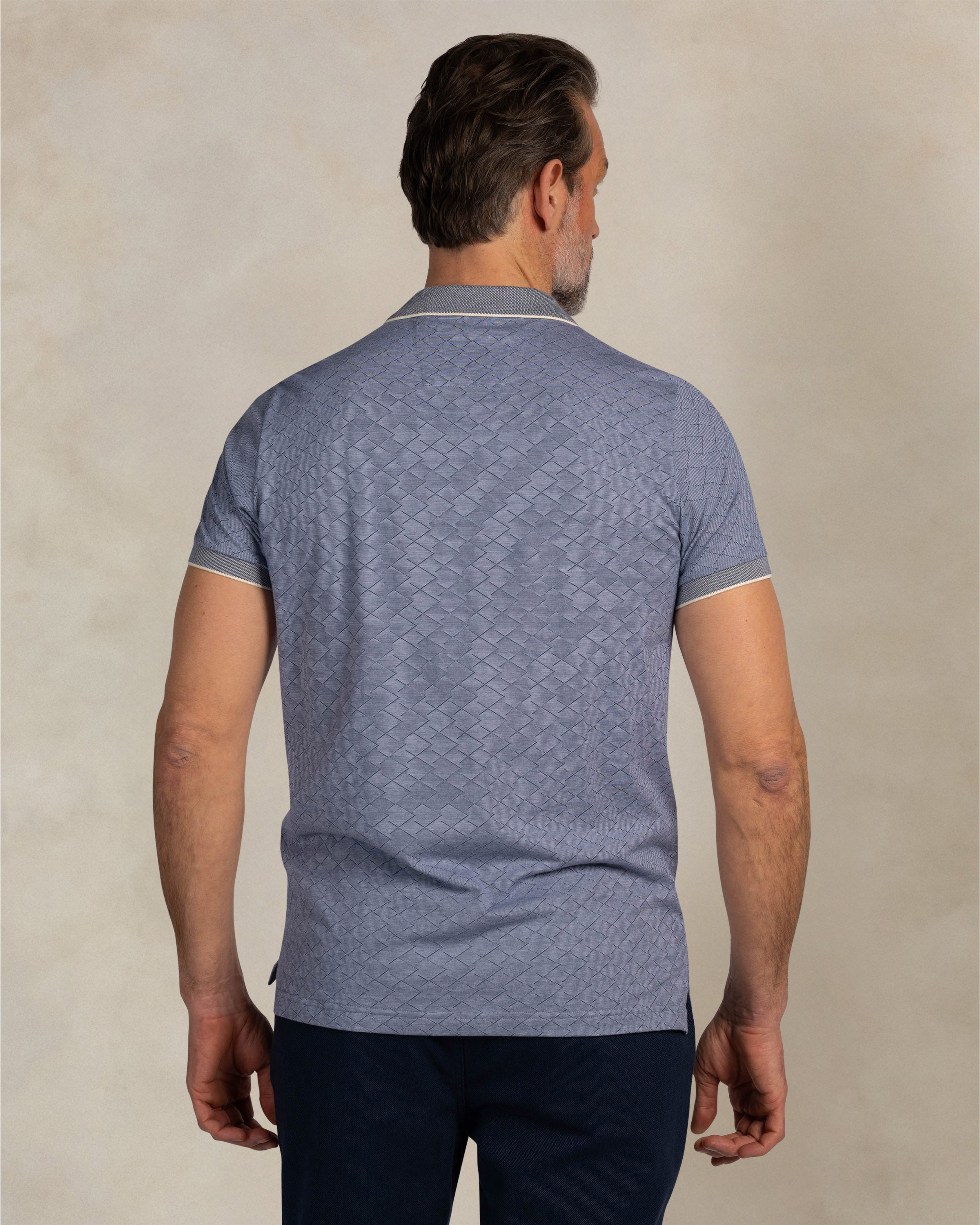 NZA 26CN120 Navy Sky polo - on model back