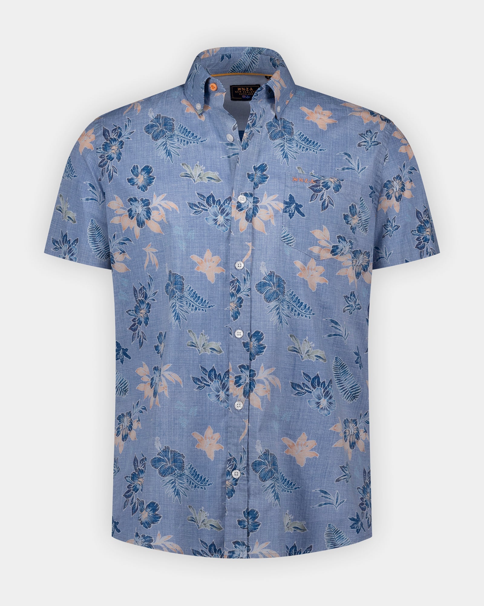 NZA 26CN543S Navy Sky short sleeve shirt - front