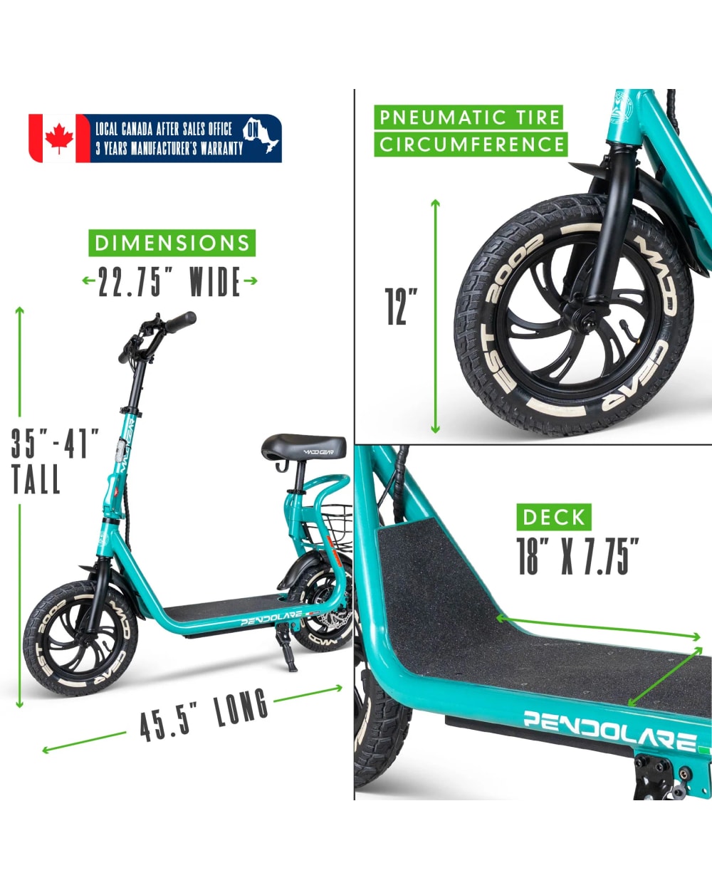 Madd Gear Electric Scooter with Seat & Basket