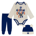 Outerstuff Infant Edmonton Oilers Little Champ 3 Piece Creeper Set