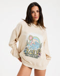 Roxy Women's Lineup Oversized Crew - Parchment - front