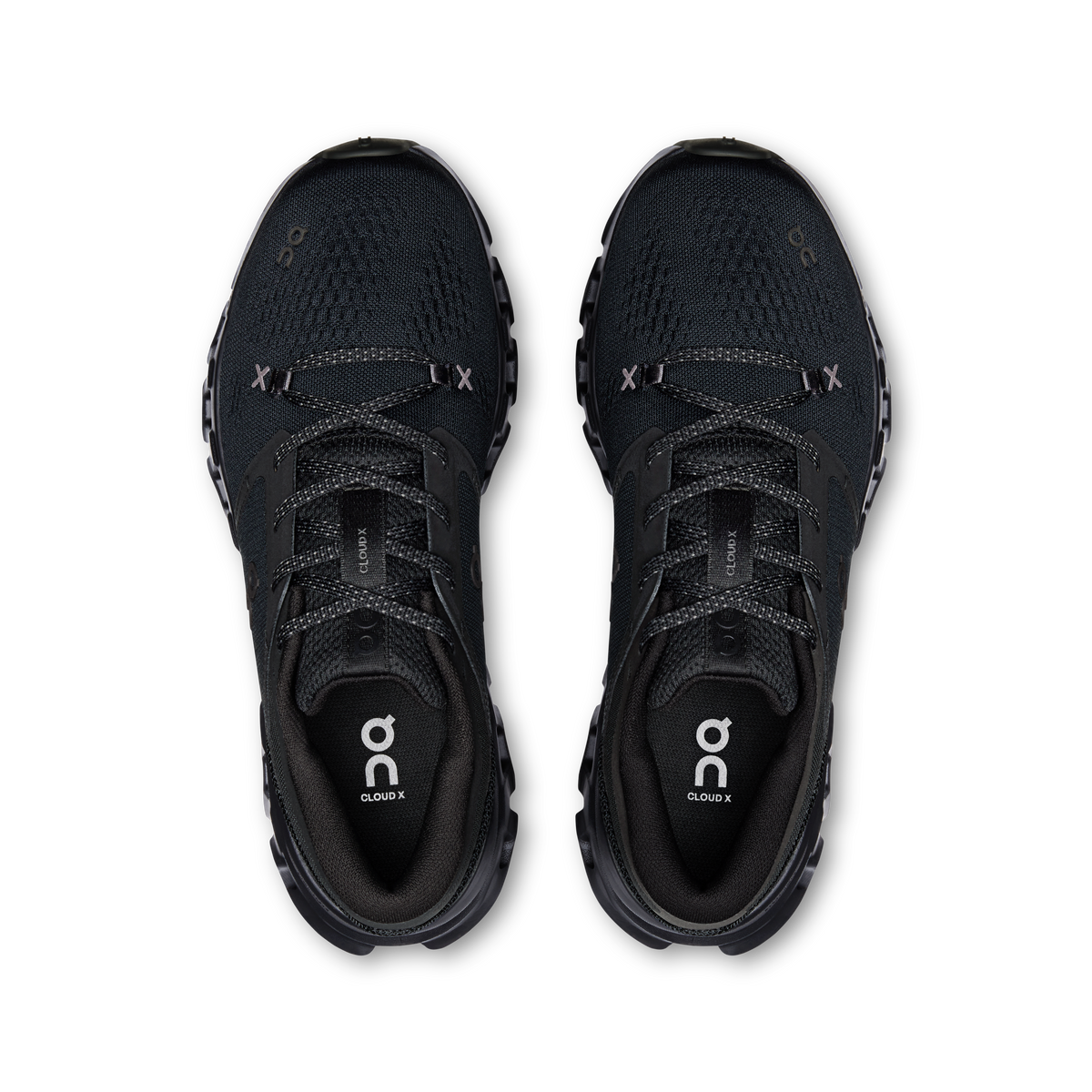 On Cloud Women's Cloud X 5 Running Shoes - Black/Black, top view