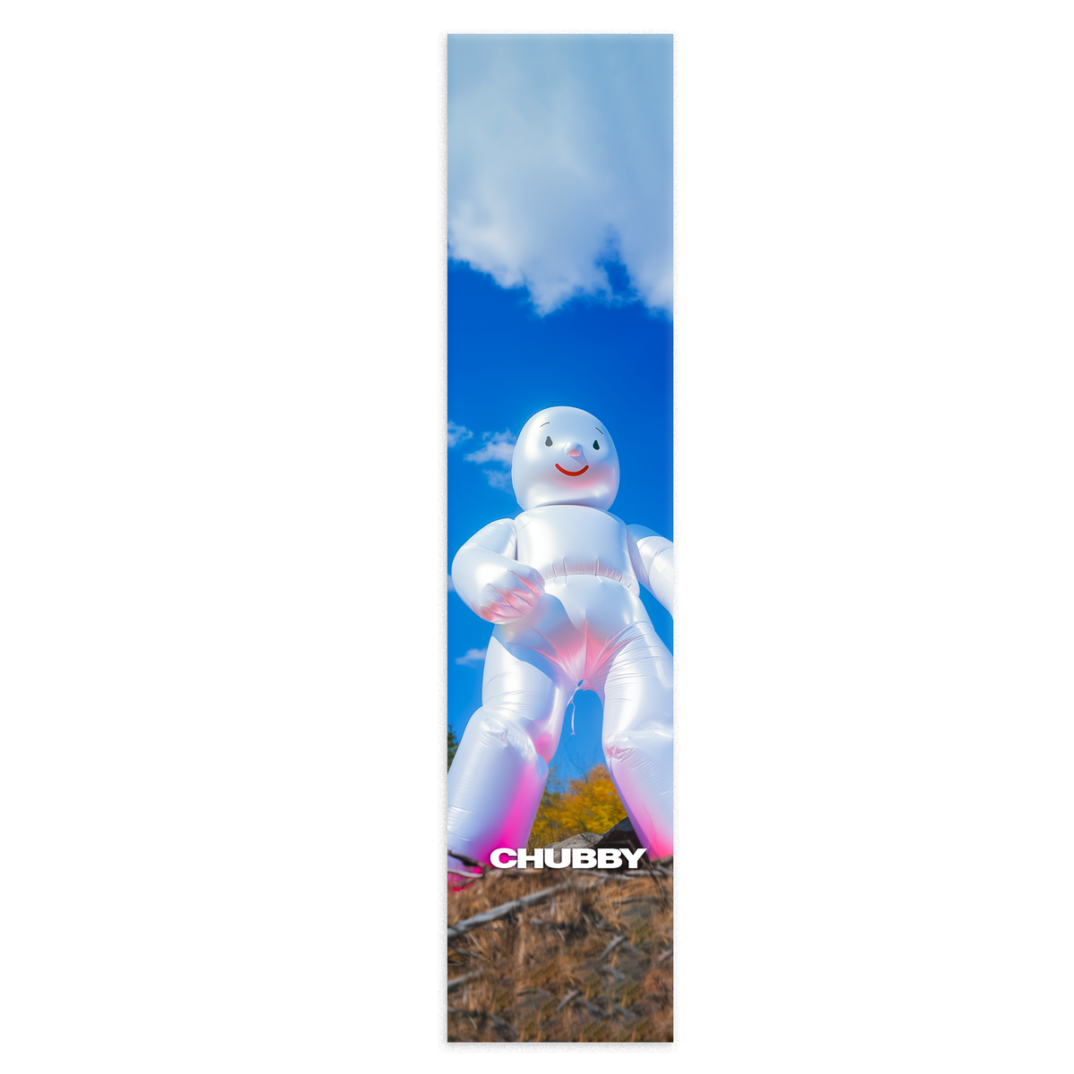 Chubby Mellow Man Grip Tape - white and blue, front