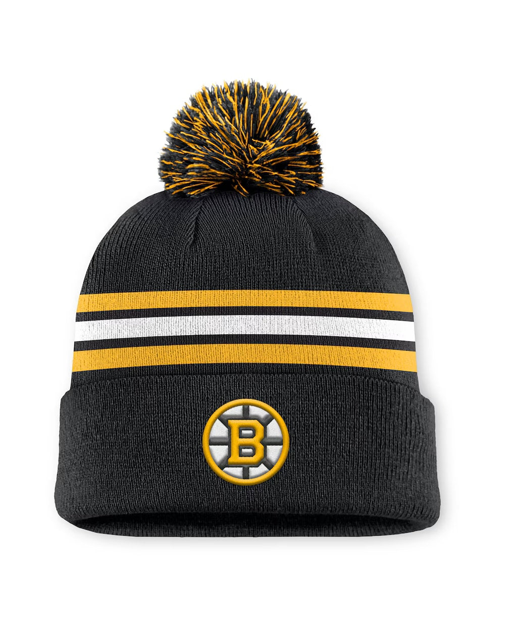 Fanatics Authentic Pro Rink 13 Cuffed Knit Beanie with Pom- Boston Bruins