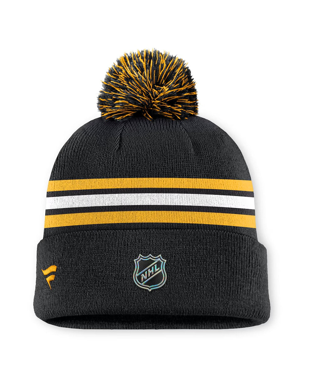 Fanatics Authentic Pro Rink 13 Cuffed Knit Beanie with Pom- Boston Bruins