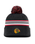 Fanatics Authentic Pro Rink 13 Cuffed Knit Beanie with Pom- Chicago Blackhawks