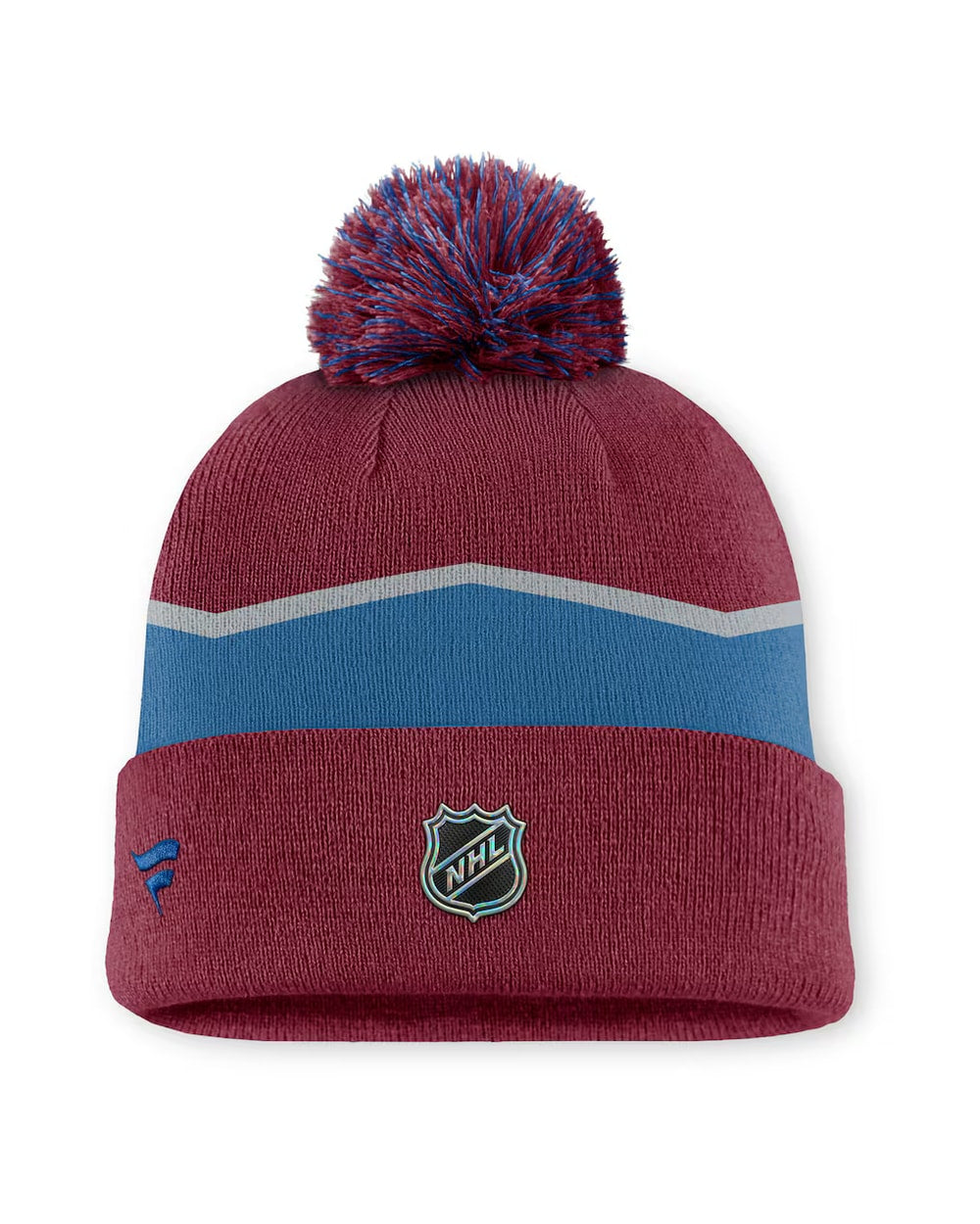 Fanatics Authentic Pro Rink 13 Cuffed Knit Beanie with Pom- Colorado Avalanche