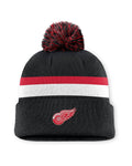 Fanatics Authentic Pro Rink 13 Cuffed Knit Beanie with Pom- Detroit Red Wings