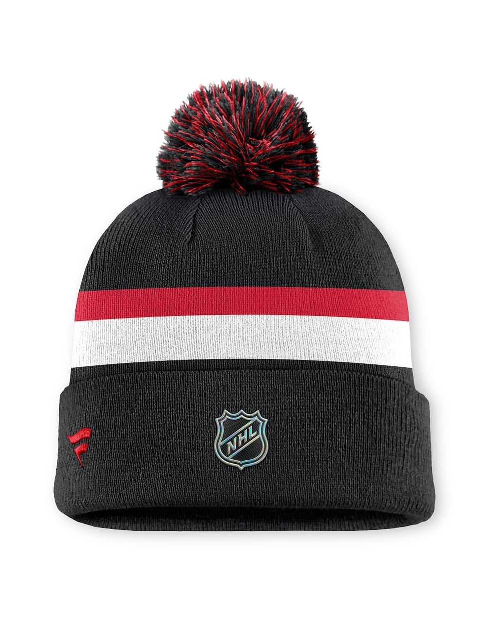 Fanatics Authentic Pro Rink 13 Cuffed Knit Beanie with Pom- Detroit Red Wings
