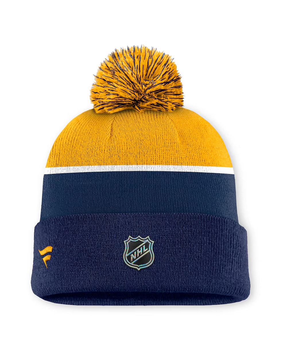 Fanatics Authentic Pro Rink 13 Cuffed Knit Beanie with Pom- Nashville Predators