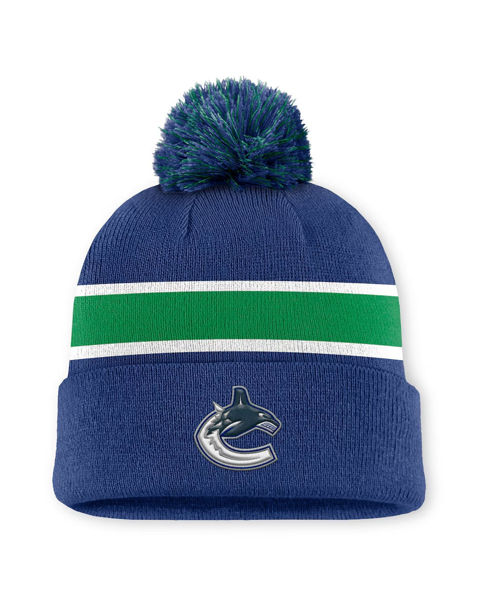Fanatics Authentic Pro Rink 13 Cuffed Knit Beanie with Pom- Vancouver Canucks