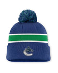 Fanatics Authentic Pro Rink 13 Cuffed Knit Beanie with Pom- Vancouver Canucks