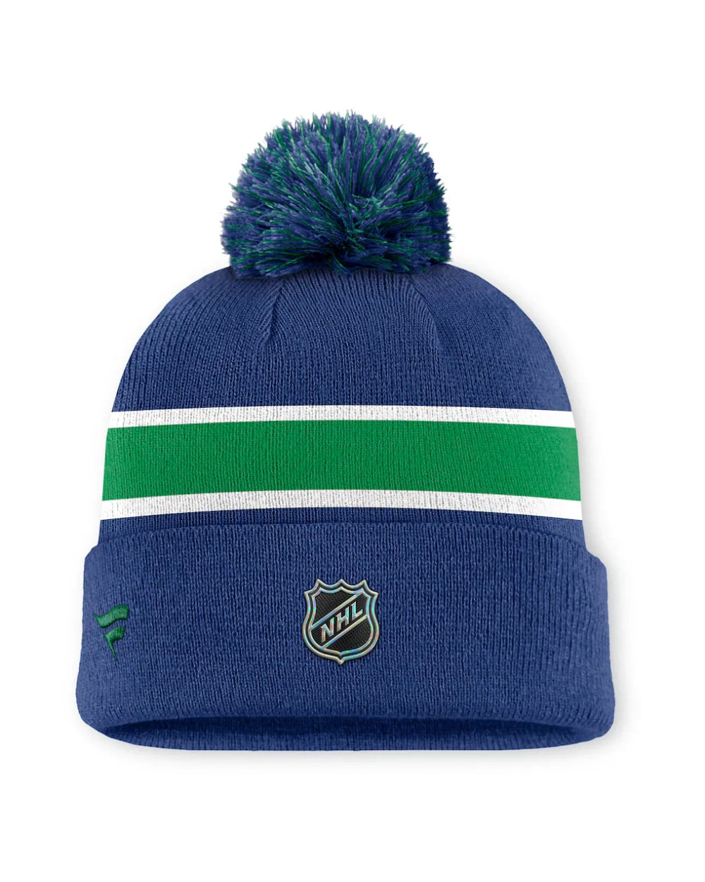Fanatics Authentic Pro Rink 13 Cuffed Knit Beanie with Pom- Vancouver Canucks