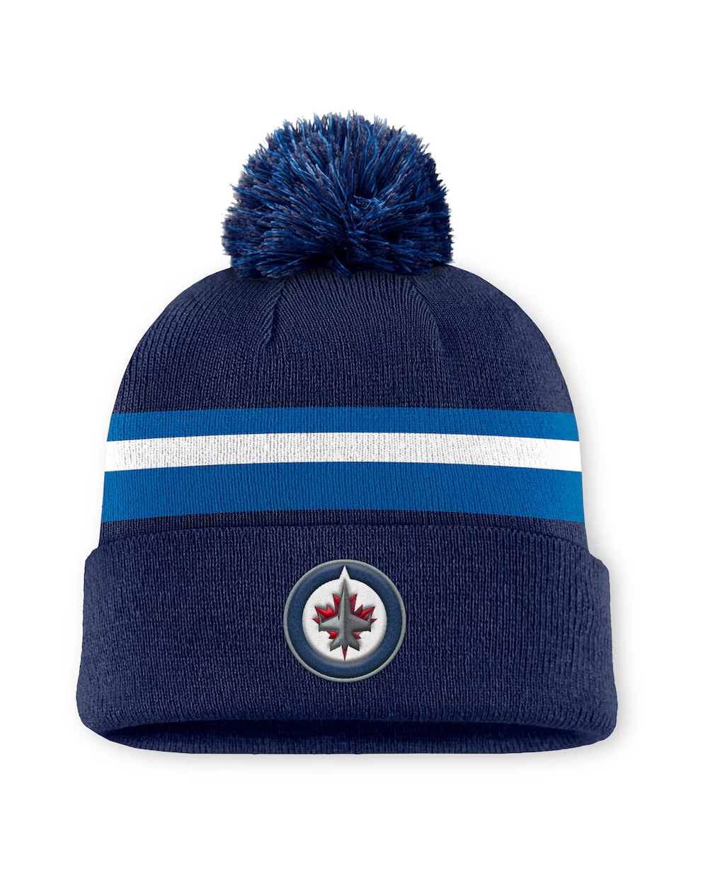 Fanatics Authentic Pro Rink 13 Cuffed Knit Beanie with Pom- Winnipeg Jets