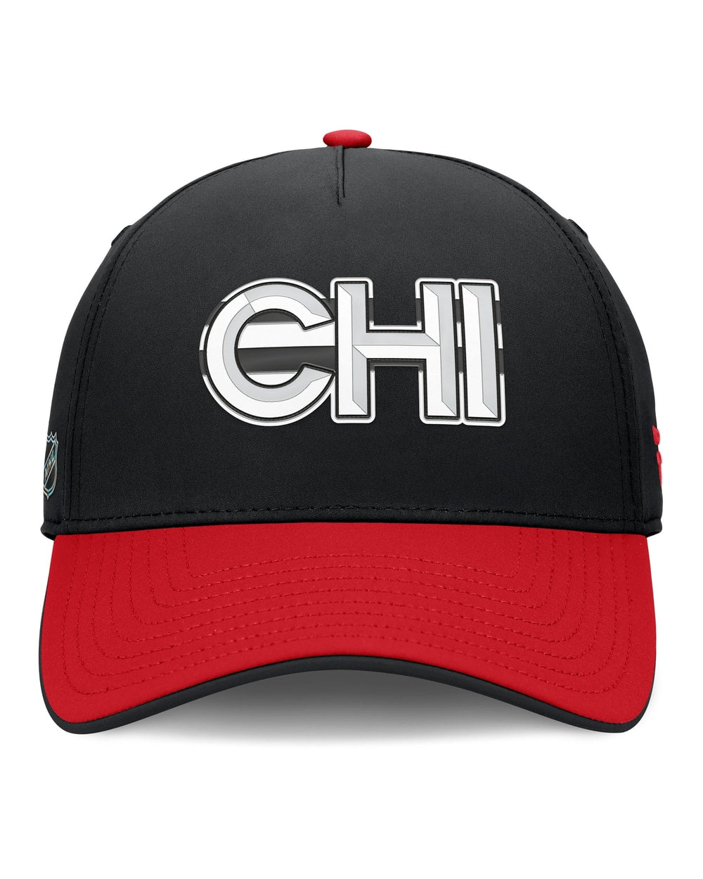 Chicago Blackhawks Fanatics Authentic Pro Rink Team Code Flex Hat Black/Red - front
