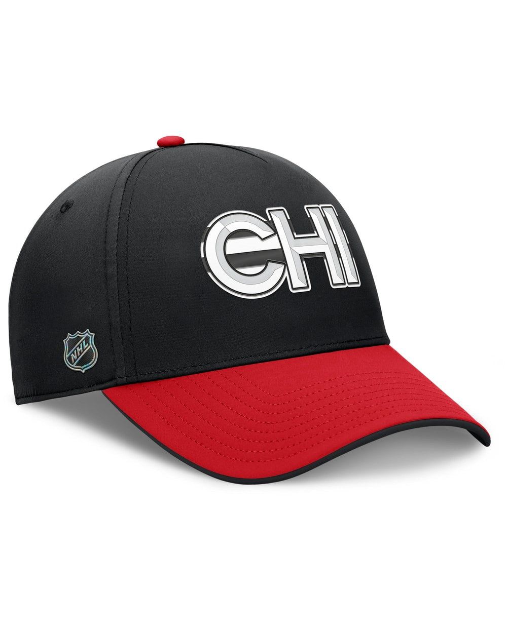 Chicago Blackhawks Fanatics Authentic Pro Rink Team Code Flex Hat Black/Red - side
