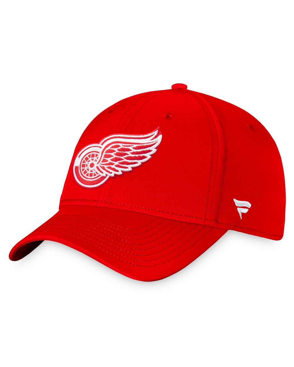 Detroit Red Wings Fanatics Red Core Primary Logo Flex Hat - three-quarter view