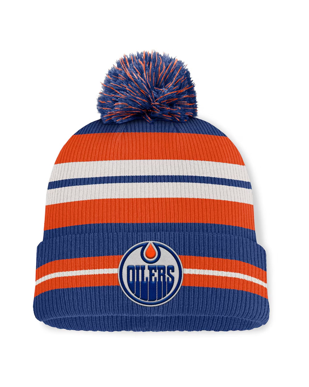Fanatics Edmonton Oilers Decades Collection Cuffed Knit Hat with Pom