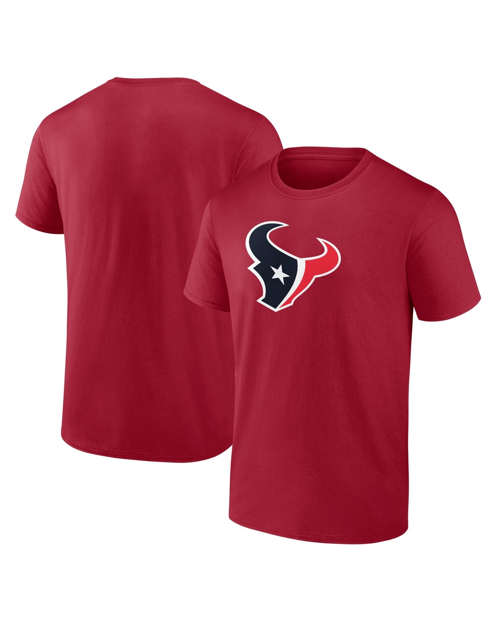 Houston Texans Fanatics Primary Logo T-Shirt Red - front and back