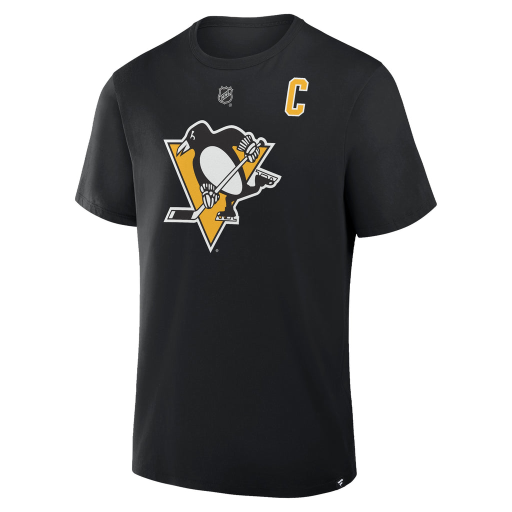 Fanatics Pittsburgh Penguins Authentic Stack T-Shirt - Crosby - BLACK, front view