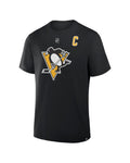 Fanatics Pittsburgh Penguins Authentic Stack T-Shirt - Crosby - BLACK, front view
