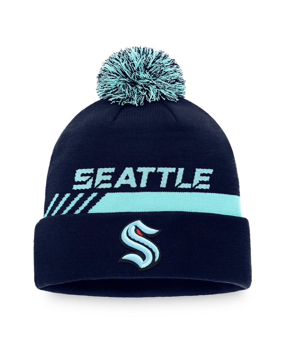 Fanatics Seattle Kraken Authentic Pro Rink Cuffed Pom Beanie