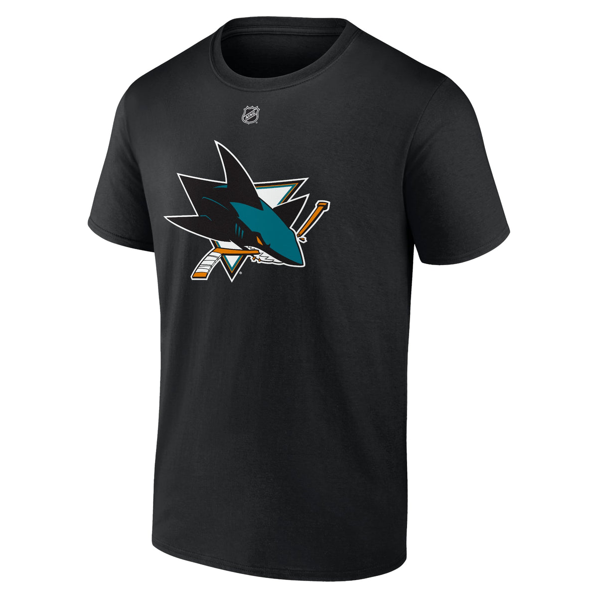 Fanatics San Jose Sharks Authentic Stack T-Shirt - Celebrini - BLACK, front view