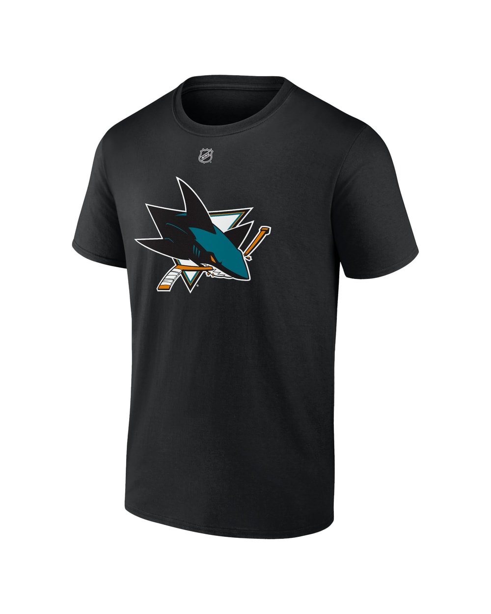 Fanatics San Jose Sharks Authentic Stack T-Shirt - Celebrini - BLACK, front view