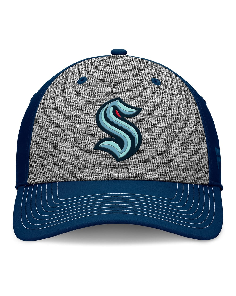 Seattle Kraken Fanatics Fundamental Top Shelf 2-Tone Flex Hat Gray/Navy - front