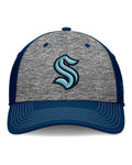 Seattle Kraken Fanatics Fundamental Top Shelf 2-Tone Flex Hat Gray/Navy - front