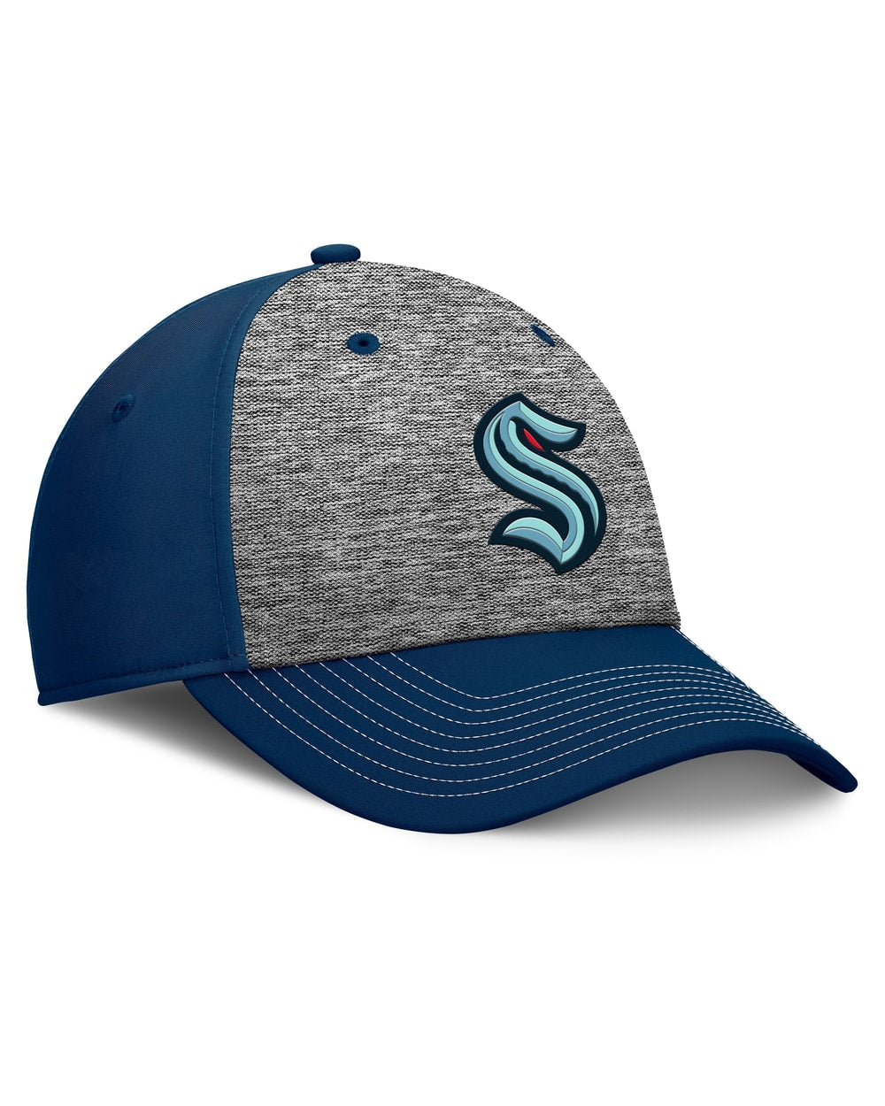 Seattle Kraken Fanatics Fundamental Top Shelf 2-Tone Flex Hat Gray/Navy - side
