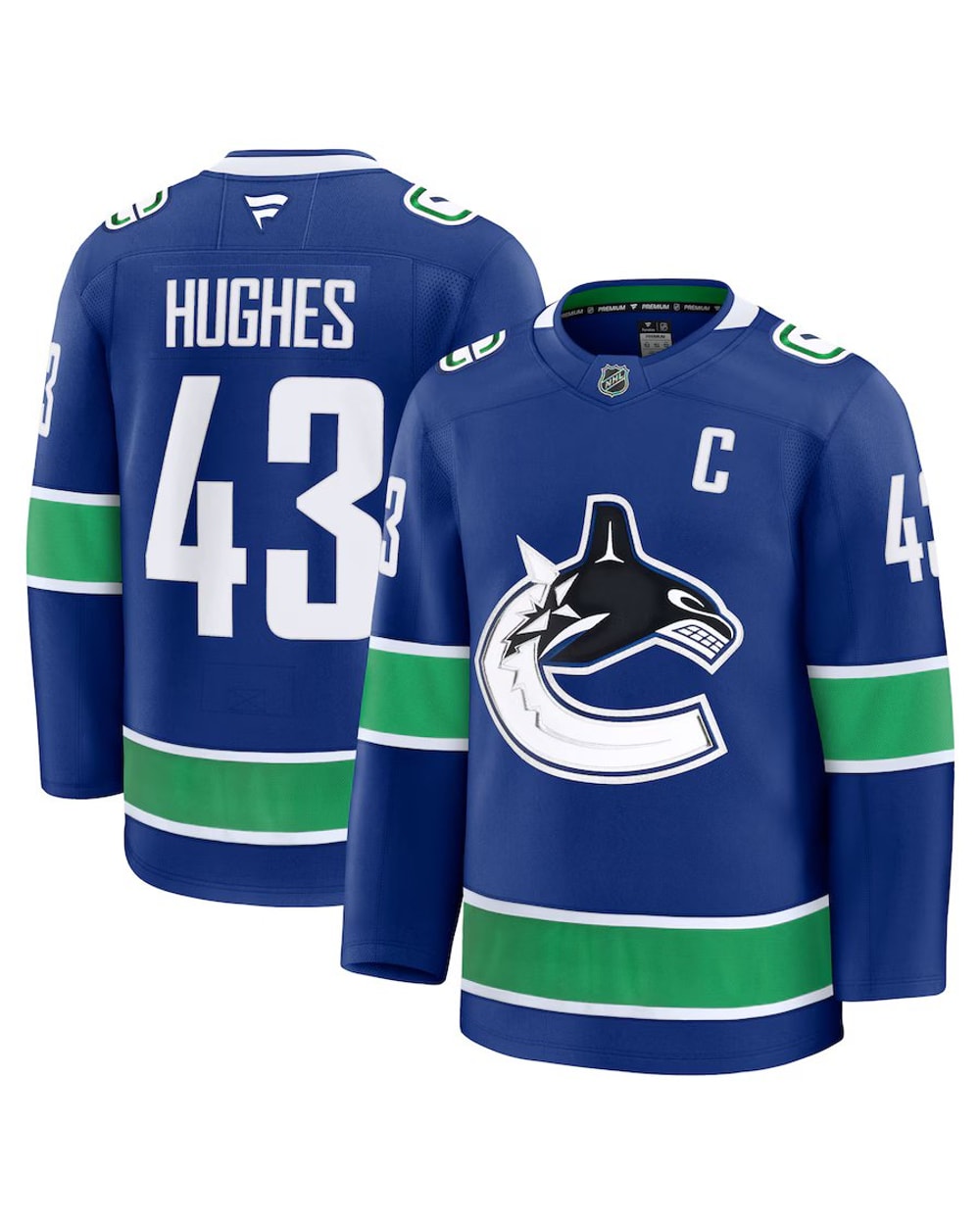 Fanatics Vancouver Canucks Home Premium Jersey - Quinn Hughes