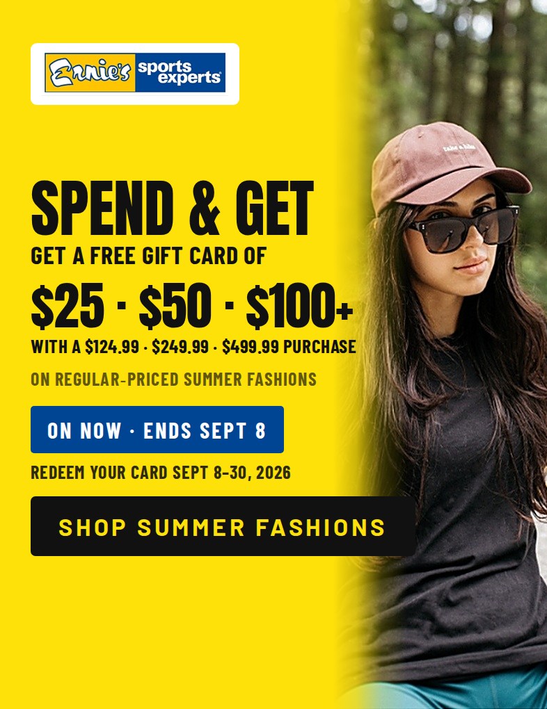 Spend & Get on summer fashions at Ernie's - mobile hero