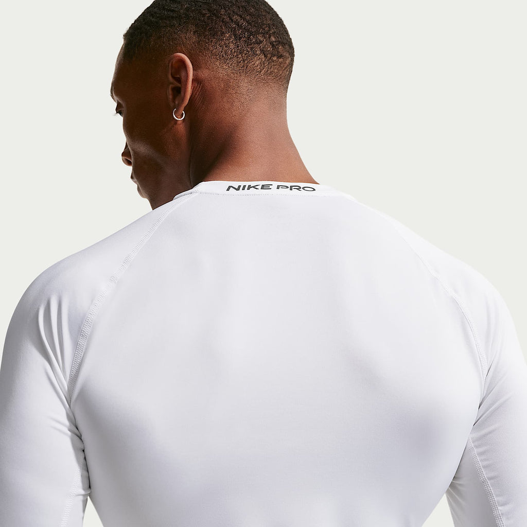 Nike Men's Pro Dri-FIT Tight Long-Sleeve Fitness Top (2026) - White, back
