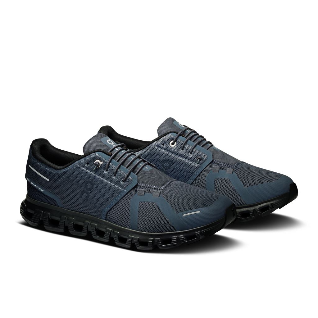 On Cloud Men's Cloud 6 Walking Shoes - NAVY/BLACK, front three-quarter view