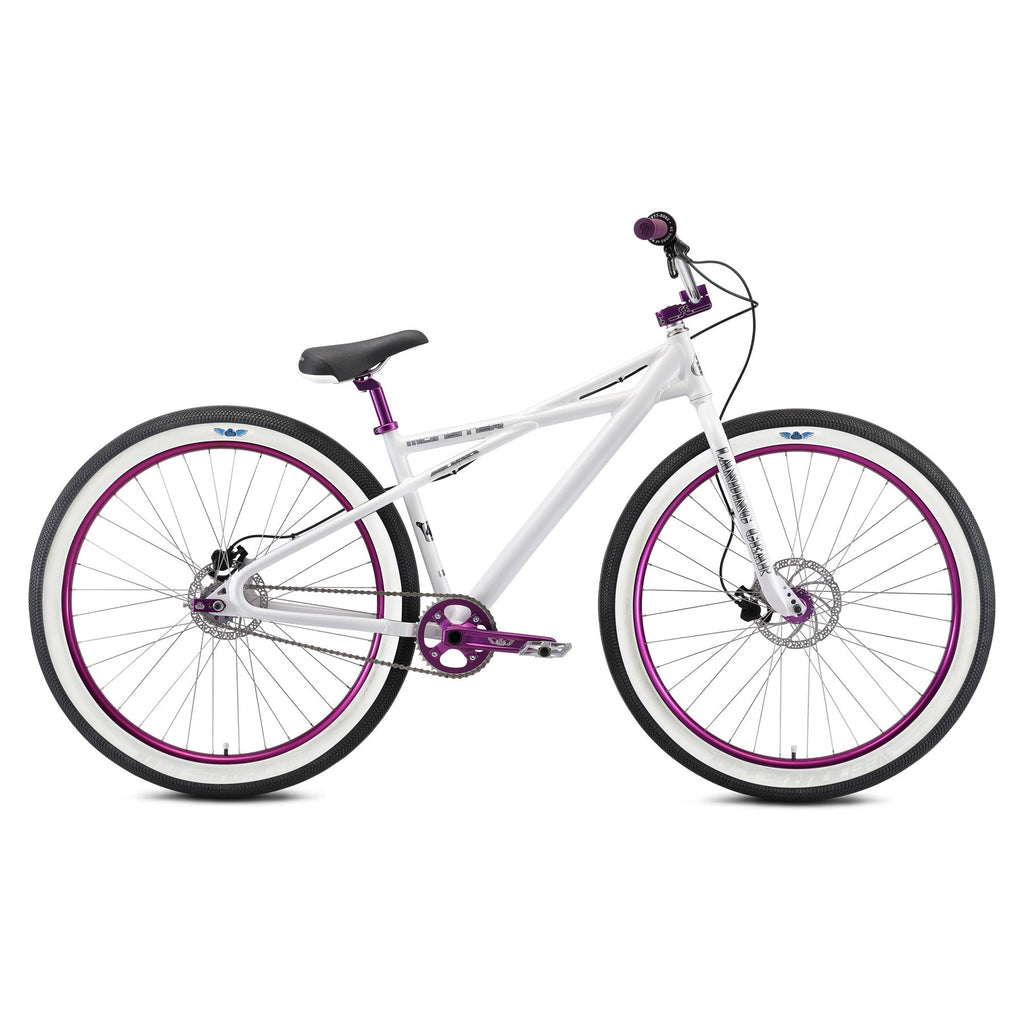 SE Monster Quad 29" BMX bike in Arctic White, side profile
