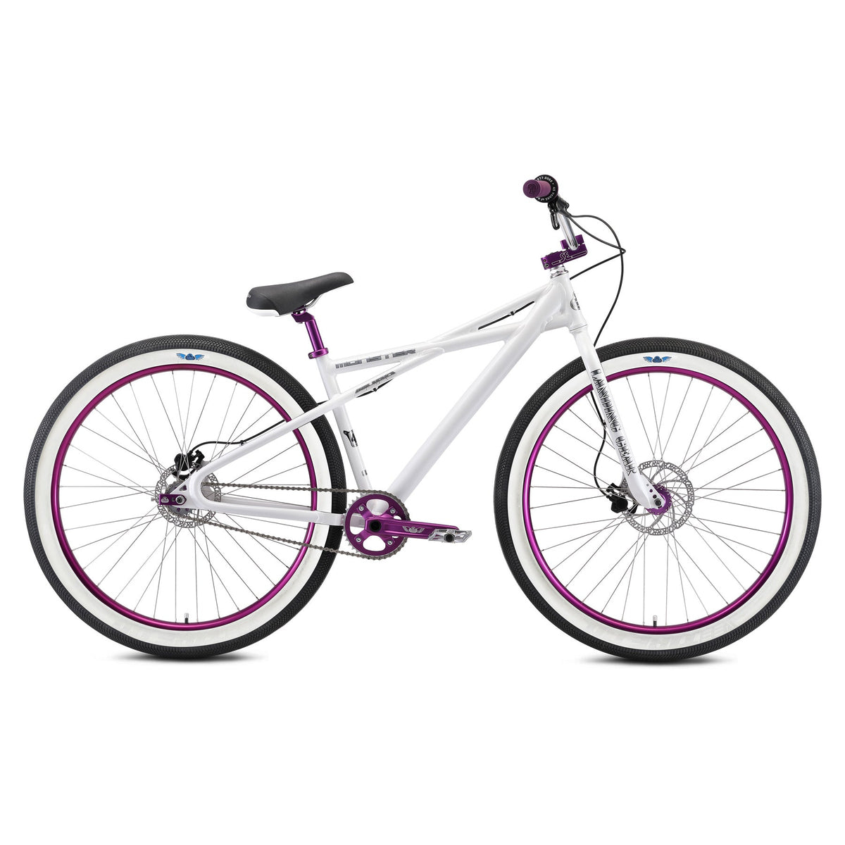 SE Monster Quad 29" BMX bike in Arctic White, side profile