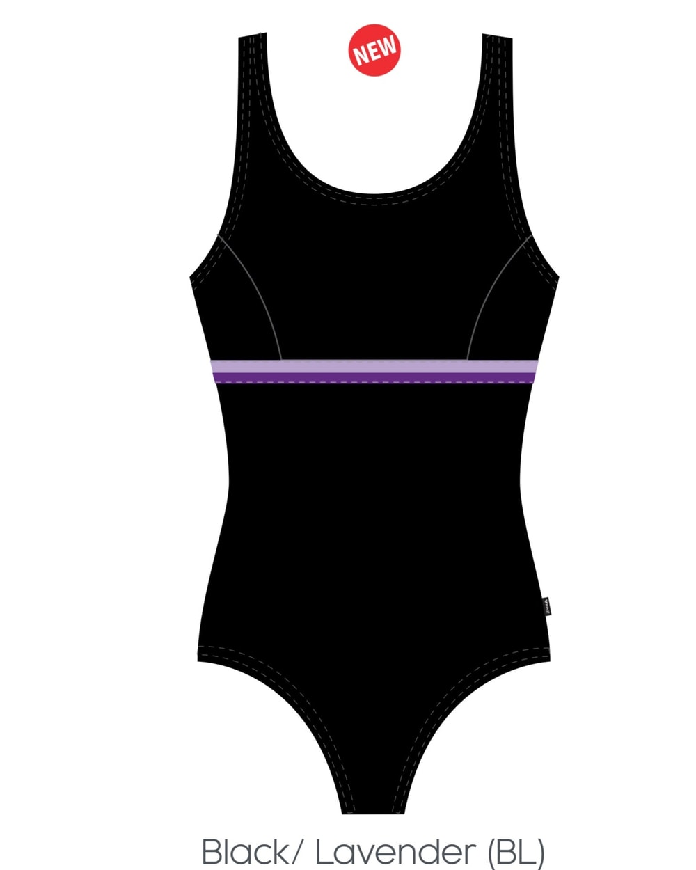 Finz Women's Splice Horizontal One-piece Swimsuit - Black/Lavender detail