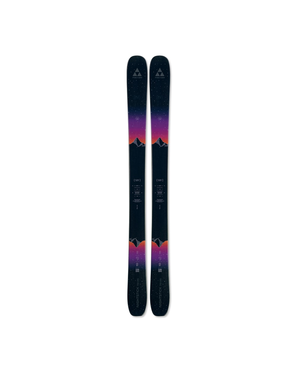 Fischer Junior Nightstick Team Skis - Navy and Purple, top view