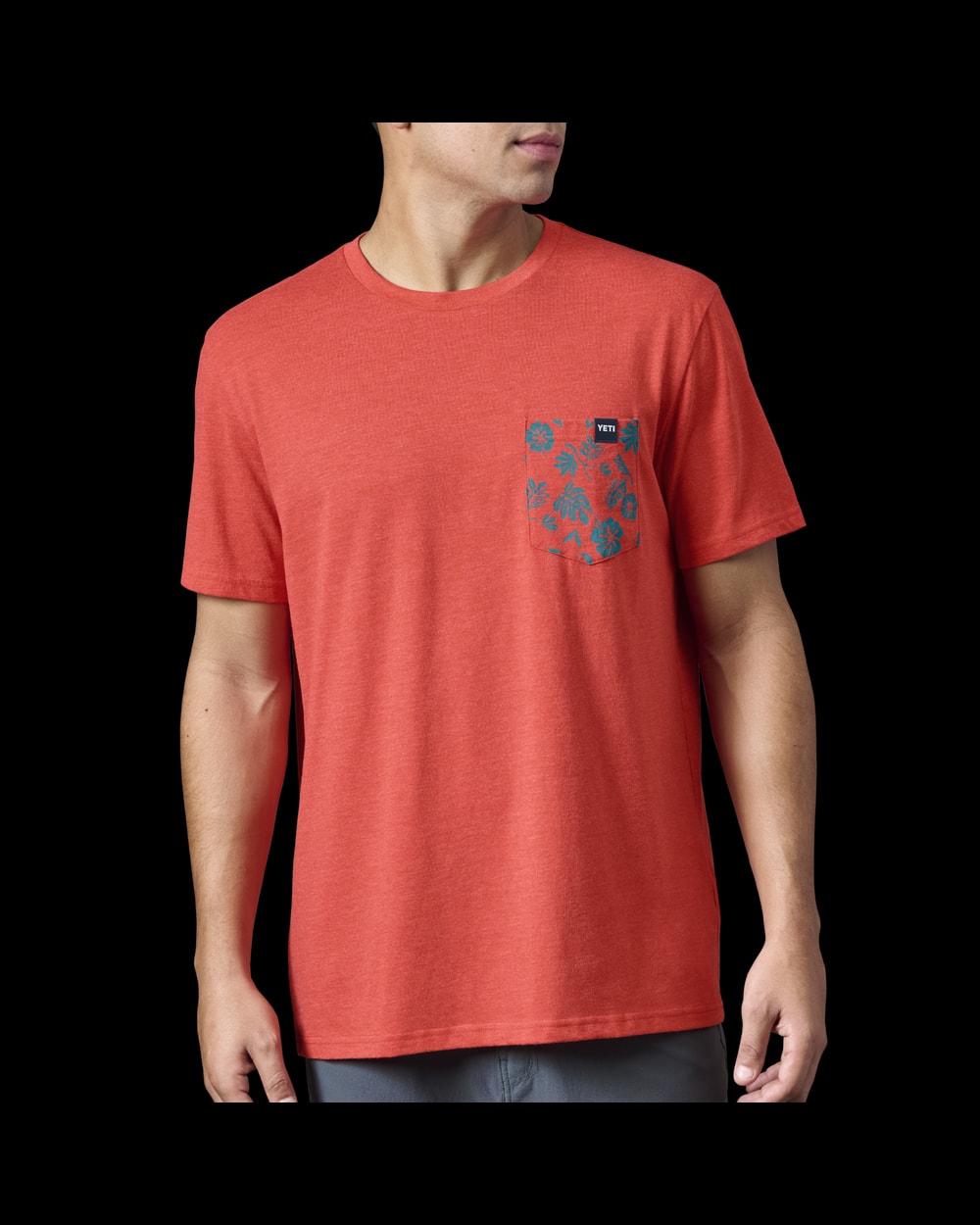 Yeti Floral Print Pocket Short Sleeve T-Shirt
