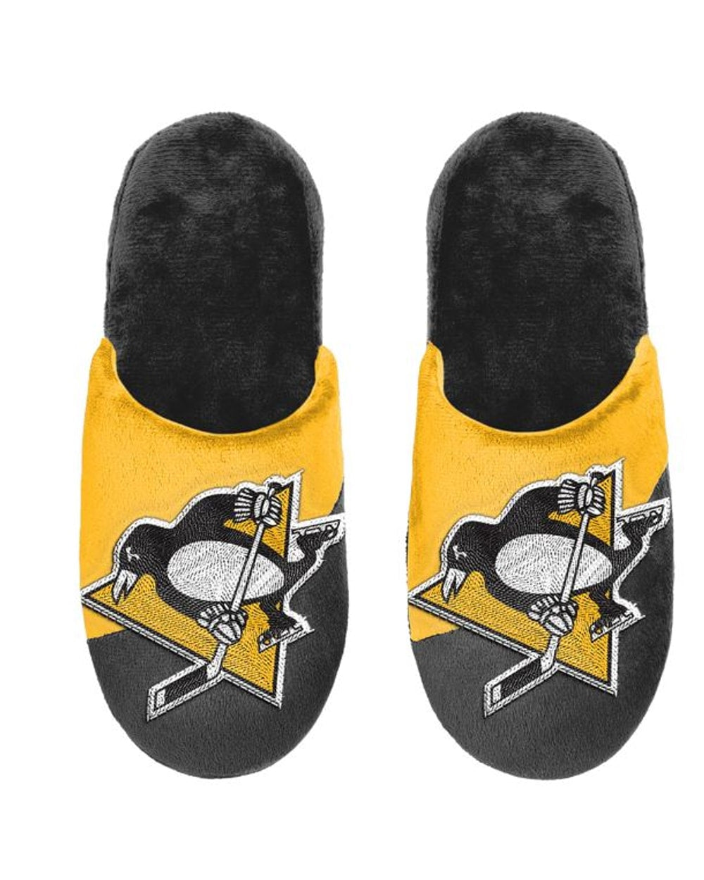 FOCO NHL Big Logo Adult Slippers - Pittsburgh Penguins